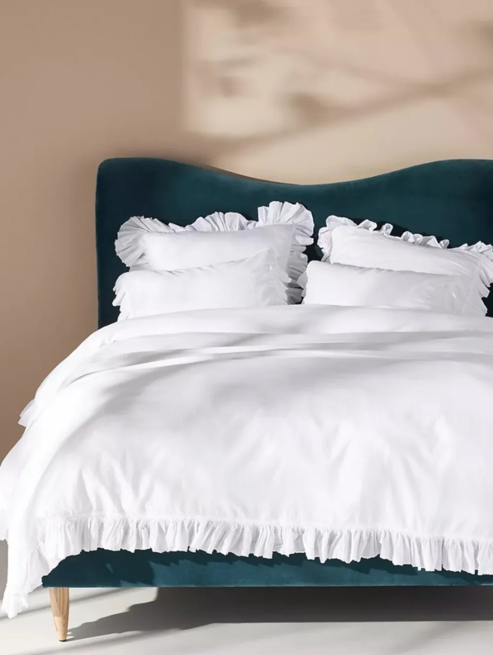 Organic Cotton Spa Sateen Ruffled Duvet Cover